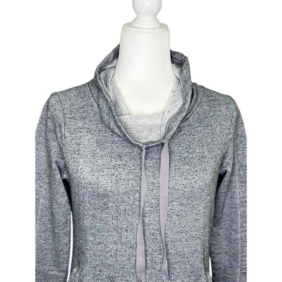 Steve Madden Gray Cowl Neck Pullover Sweatshirt Thumbholes Pocket Small - Picture 2 of 9